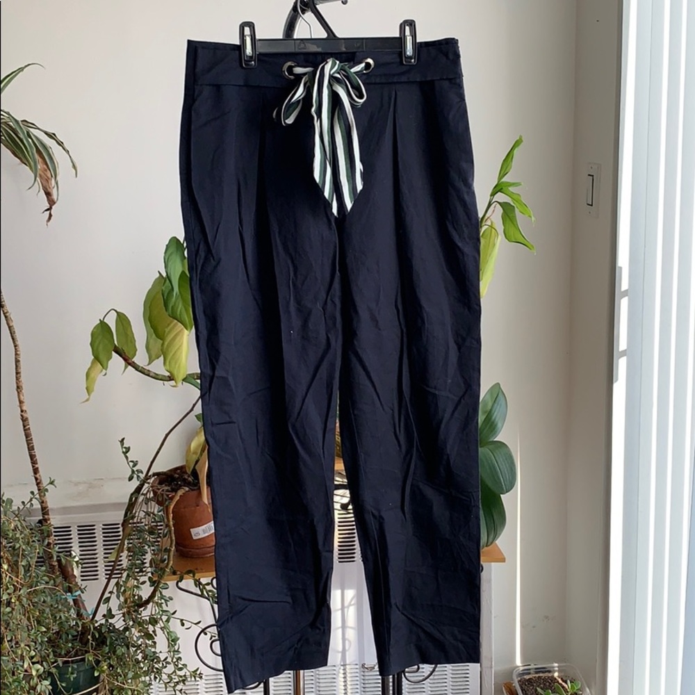 NWT Zara paper bag tie waist pants size medium